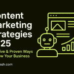 Content Marketing Strategies 2025 black and lime green banner